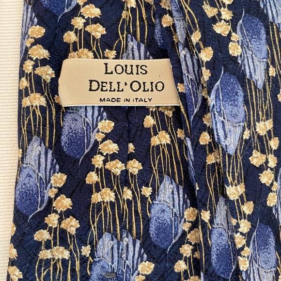 Men’s Vintage Silk Ties Celine Ferragamo Yellow and Blue - Picture 8 of 9